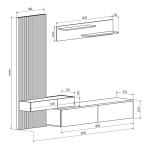 Σύνθετο σαλονιού Litende pakoworld sonoma-λευκό μελαμίνης 210x42x199.5εκ Σύνθετο σαλονιού Litende pakoworld sonoma-λευκό μελαμίνης 210x42x199.5εκ