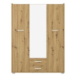 Ντουλάπα Rutenia pakoworld μελαμίνη σε oak απόχρωση 155.7x54x203εκ Ντουλάπα Rutenia pakoworld μελαμίνη σε oak απόχρωση 155.7x54x203εκ