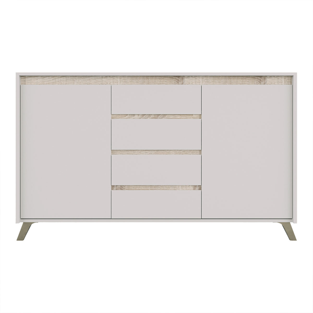 Μπουφές Belka pakoworld κρεμ με oak 155x45x93,7εκ