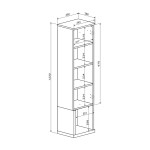 Σύνθετο σαλονιού Norda pakoworld κρεμ με oak 187x40x58,4εκ