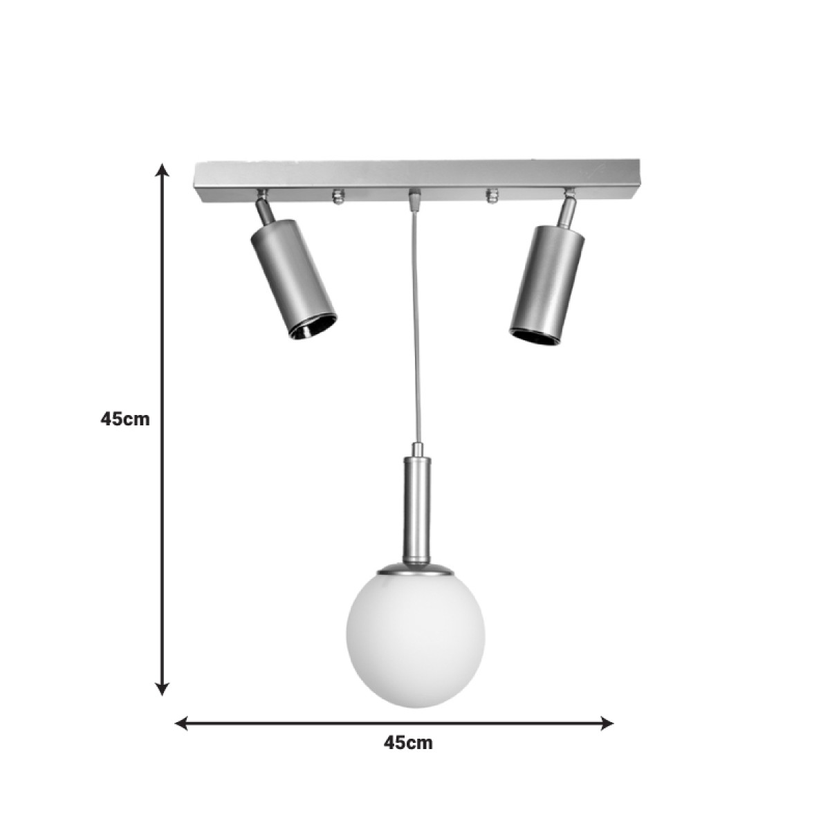 Φωτιστικό οροφής Barten pakoworld E27 μαύρο μέταλλο 50x15x55εκ