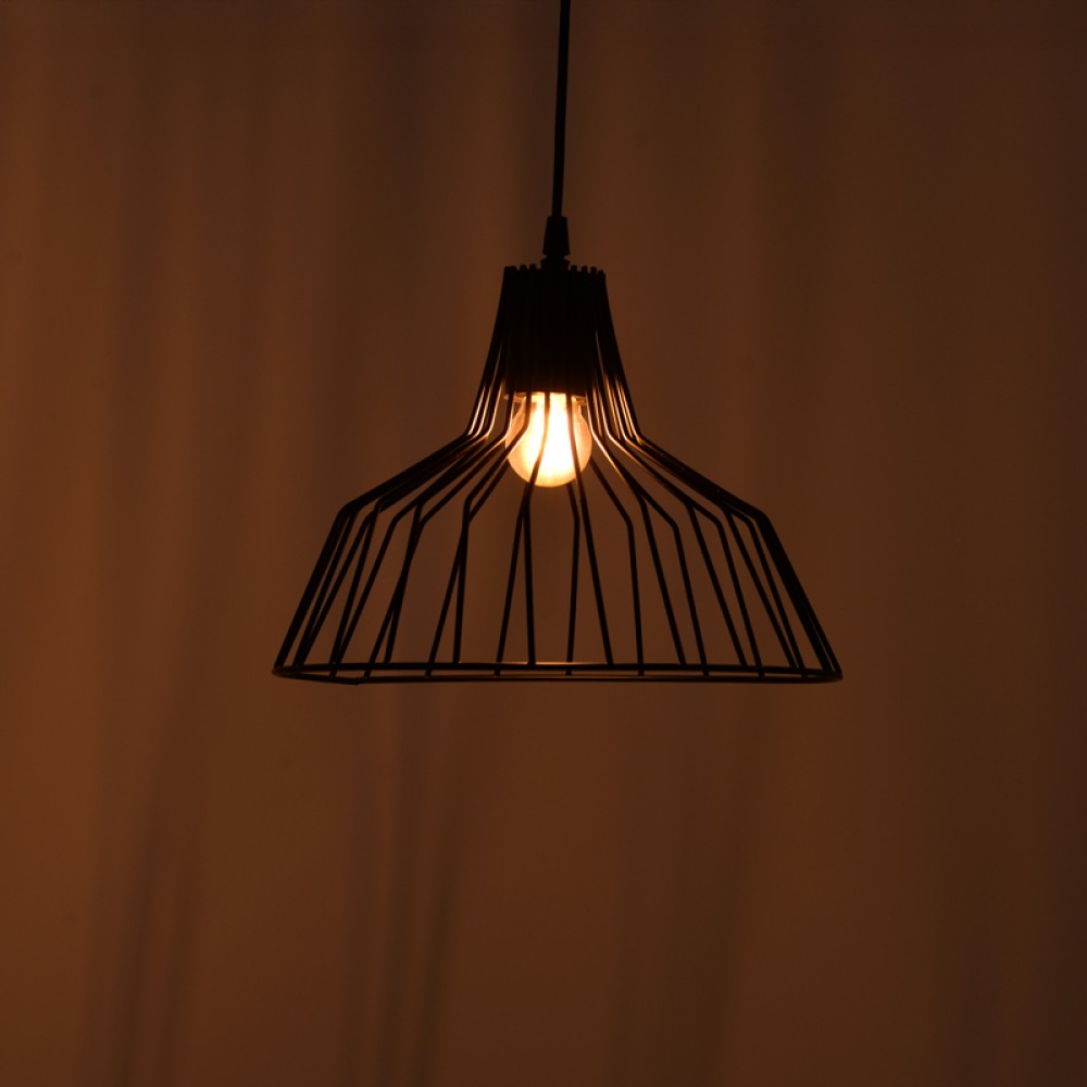 Φωτιστικό οροφής Derbea pakoworld Ε27 μέταλλο μαύρο Φ25x70εκ