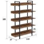 Βιβλιοθήκη Almond pakoworld καρυδί-μαύρο 119x27x185εκ Βιβλιοθήκη Almond pakoworld καρυδί-μαύρο 119x27x185εκ