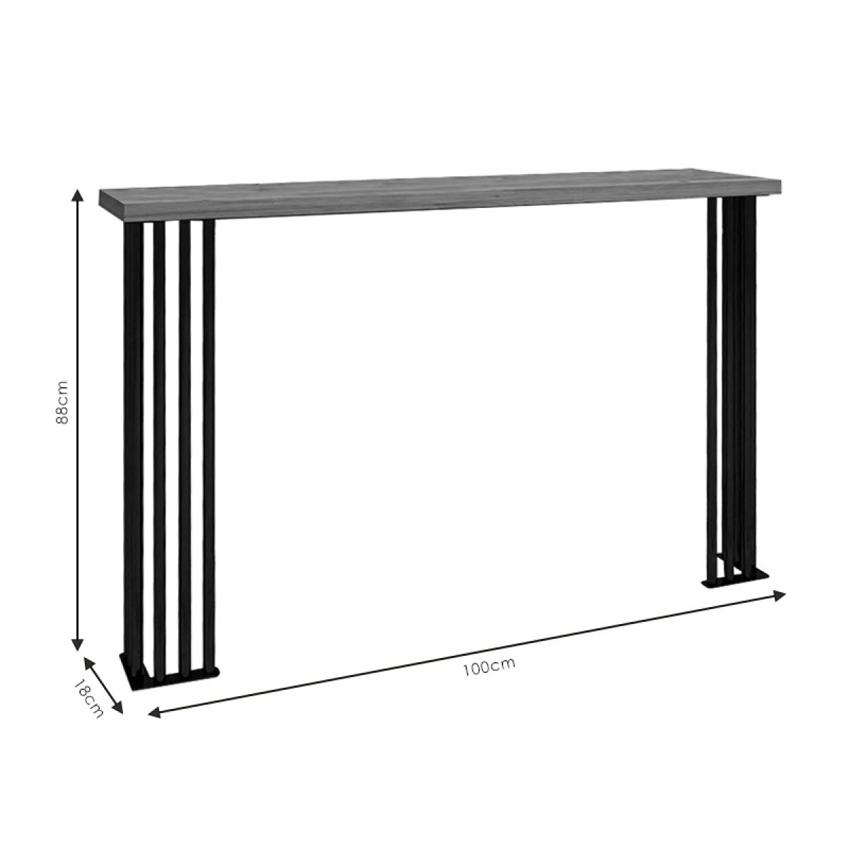 Κονσόλα Bruce pakoworld καρυδί 100x18x88εκ Κονσόλα Bruce pakoworld καρυδί 100x18x88εκ