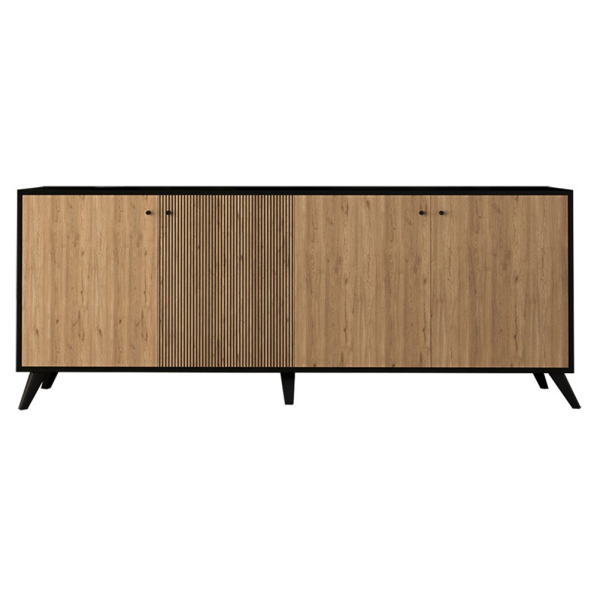 Μπουφές Flipter pakoworld μελαμίνης oak-μαύρο 180x40x78,6εκ Μπουφές Flipter pakoworld μελαμίνης oak-μαύρο 180x40x78,6εκ