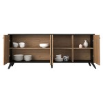Μπουφές Flipter pakoworld μελαμίνης oak-μαύρο 180x40x78,6εκ Μπουφές Flipter pakoworld μελαμίνης oak-μαύρο 180x40x78,6εκ