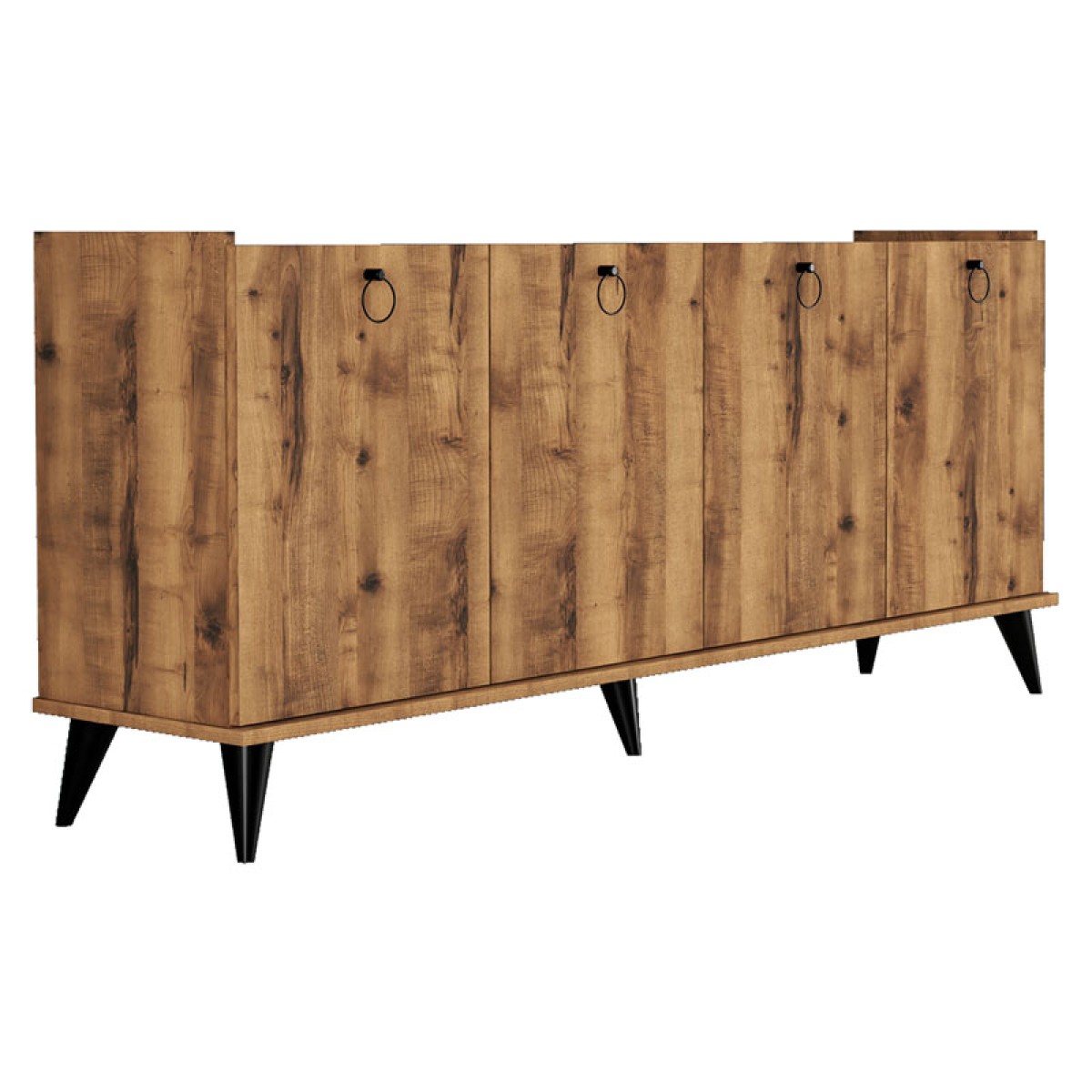 Μπουφές Lireta pakoworld μελαμίνης καρυδί-μαύρο 182x41x82.5εκ Μπουφές Lireta pakoworld μελαμίνης καρυδί-μαύρο 182x41x82.5εκ