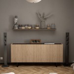Μπουφές Kioubo pakoworld μελαμίνης oak-μαύρο 180x42x80εκ Μπουφές Kioubo pakoworld μελαμίνης oak-μαύρο 180x42x80εκ