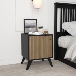 Κομοδίνο Flipter pakoworld μελαμίνης oak-μαύρο 40x40x55εκ Κομοδίνο Flipter pakoworld μελαμίνης oak-μαύρο 40x40x55εκ