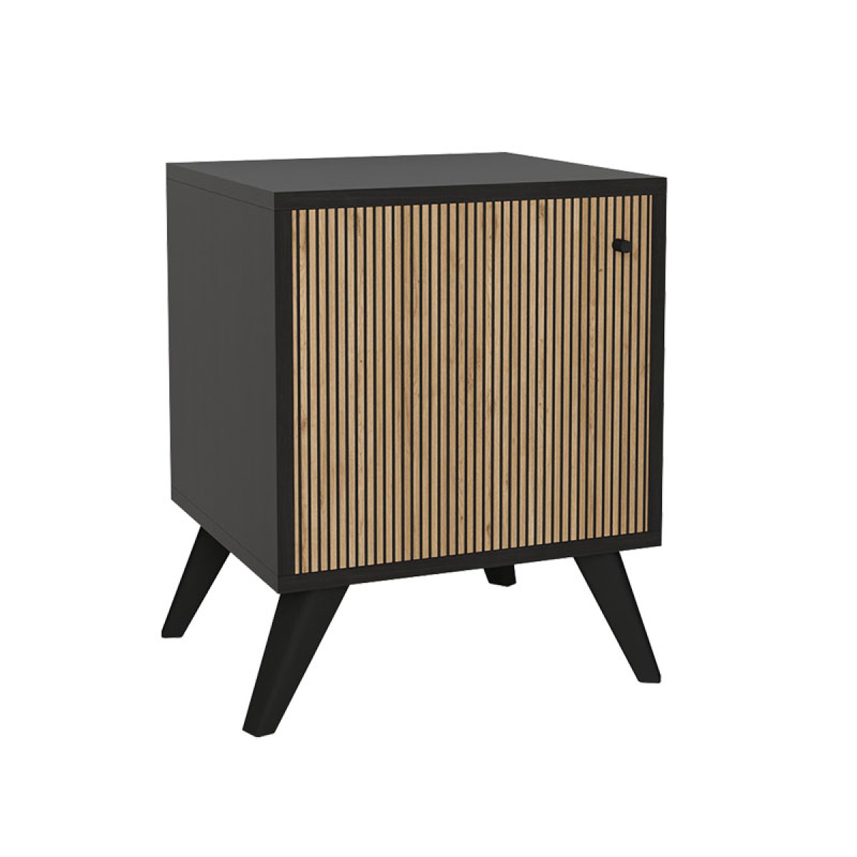 Κομοδίνο Flipter pakoworld μελαμίνης oak-μαύρο 40x40x55εκ Κομοδίνο Flipter pakoworld μελαμίνης oak-μαύρο 40x40x55εκ