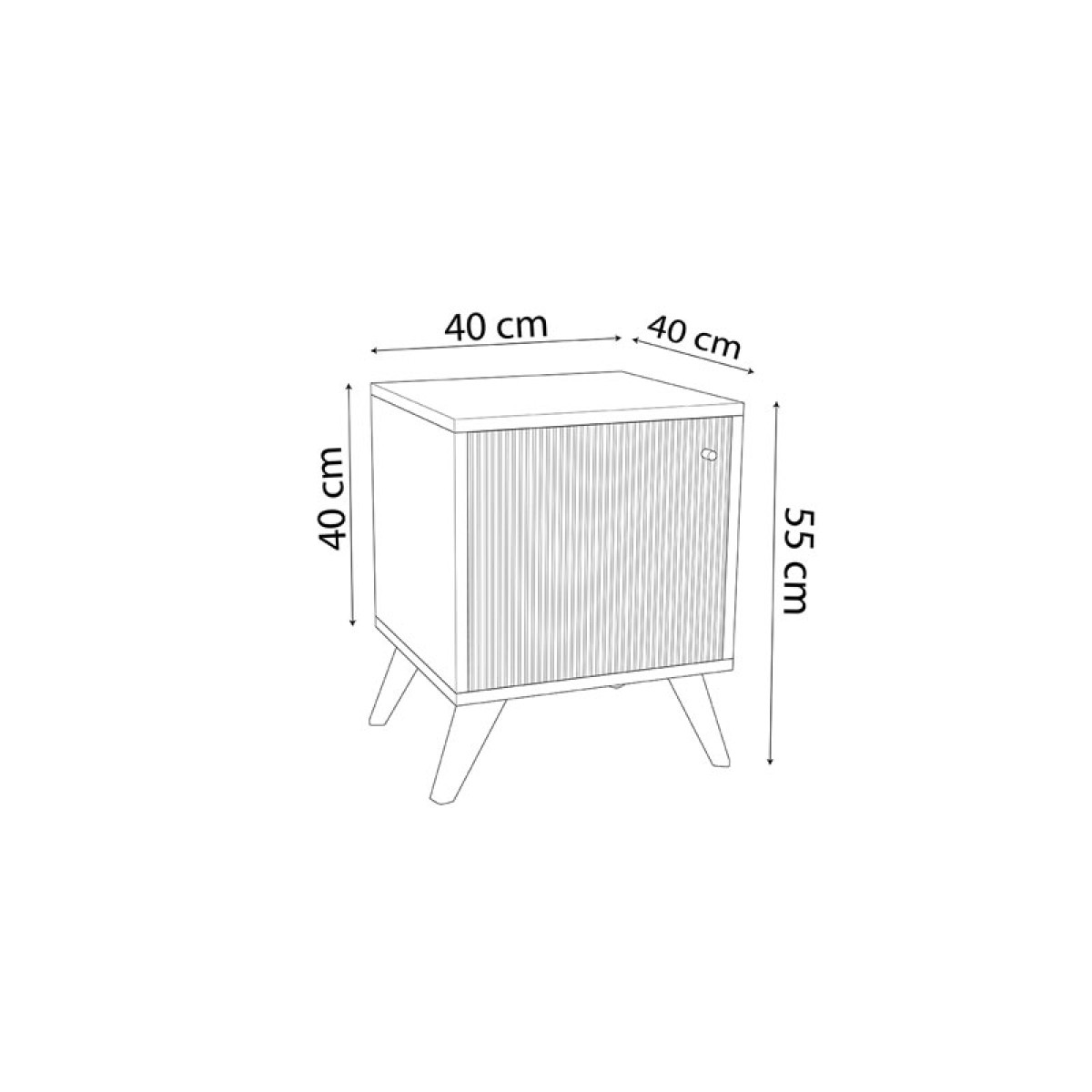 Κομοδίνο Flipter pakoworld μελαμίνης oak-μαύρο 40x40x55εκ Κομοδίνο Flipter pakoworld μελαμίνης oak-μαύρο 40x40x55εκ