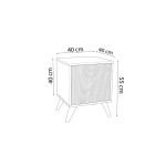 Κομοδίνο Flipter pakoworld μελαμίνης oak-μαύρο 40x40x55εκ Κομοδίνο Flipter pakoworld μελαμίνης oak-μαύρο 40x40x55εκ