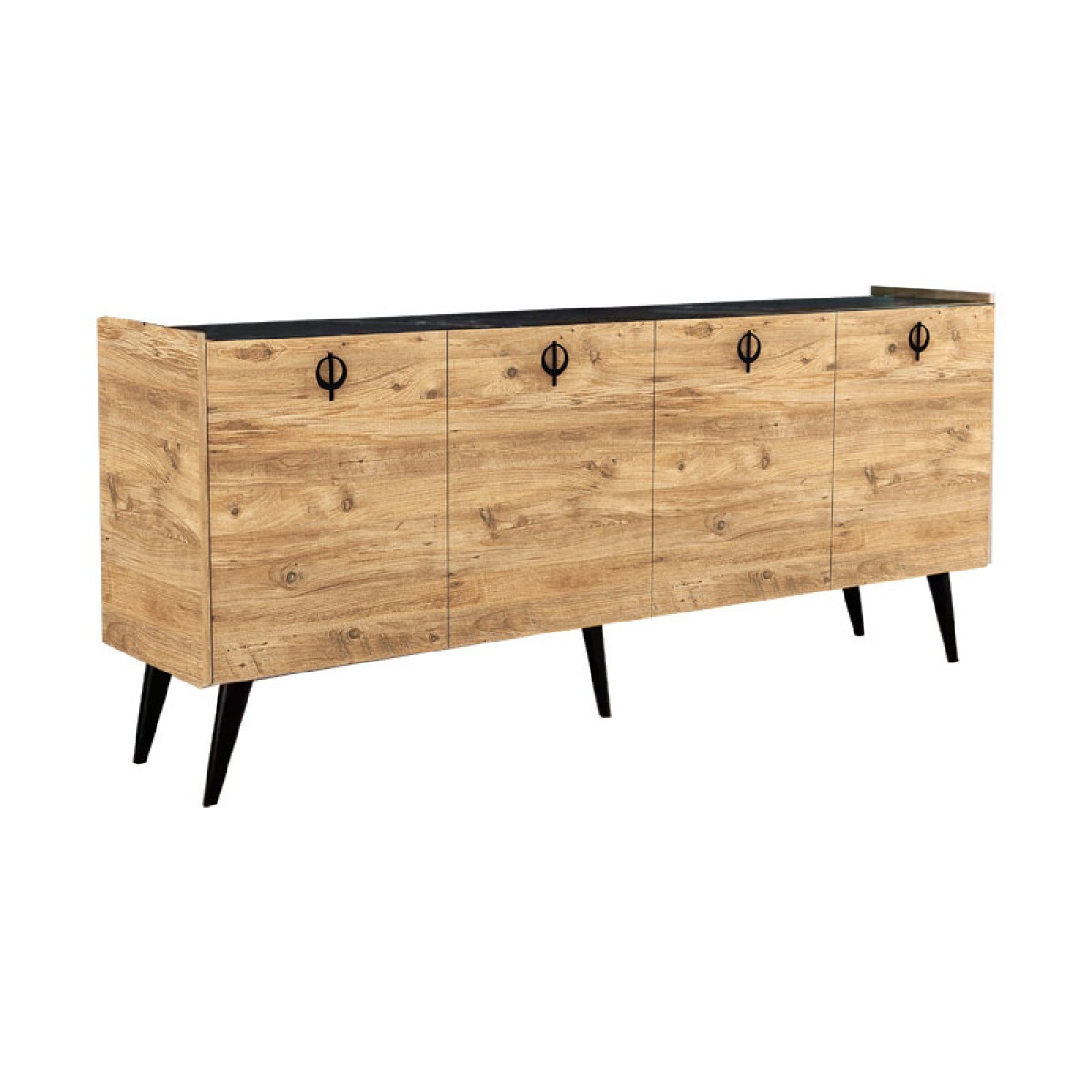 Μπουφές Jeslie pakoworld μελαμίνης oak-ανθρακί 180x40x79εκ Μπουφές Jeslie pakoworld μελαμίνης oak-ανθρακί 180x40x79εκ