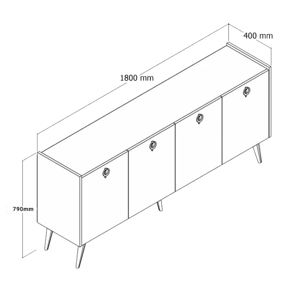 Μπουφές Jeslie pakoworld μελαμίνης oak-ανθρακί 180x40x79εκ Μπουφές Jeslie pakoworld μελαμίνης oak-ανθρακί 180x40x79εκ