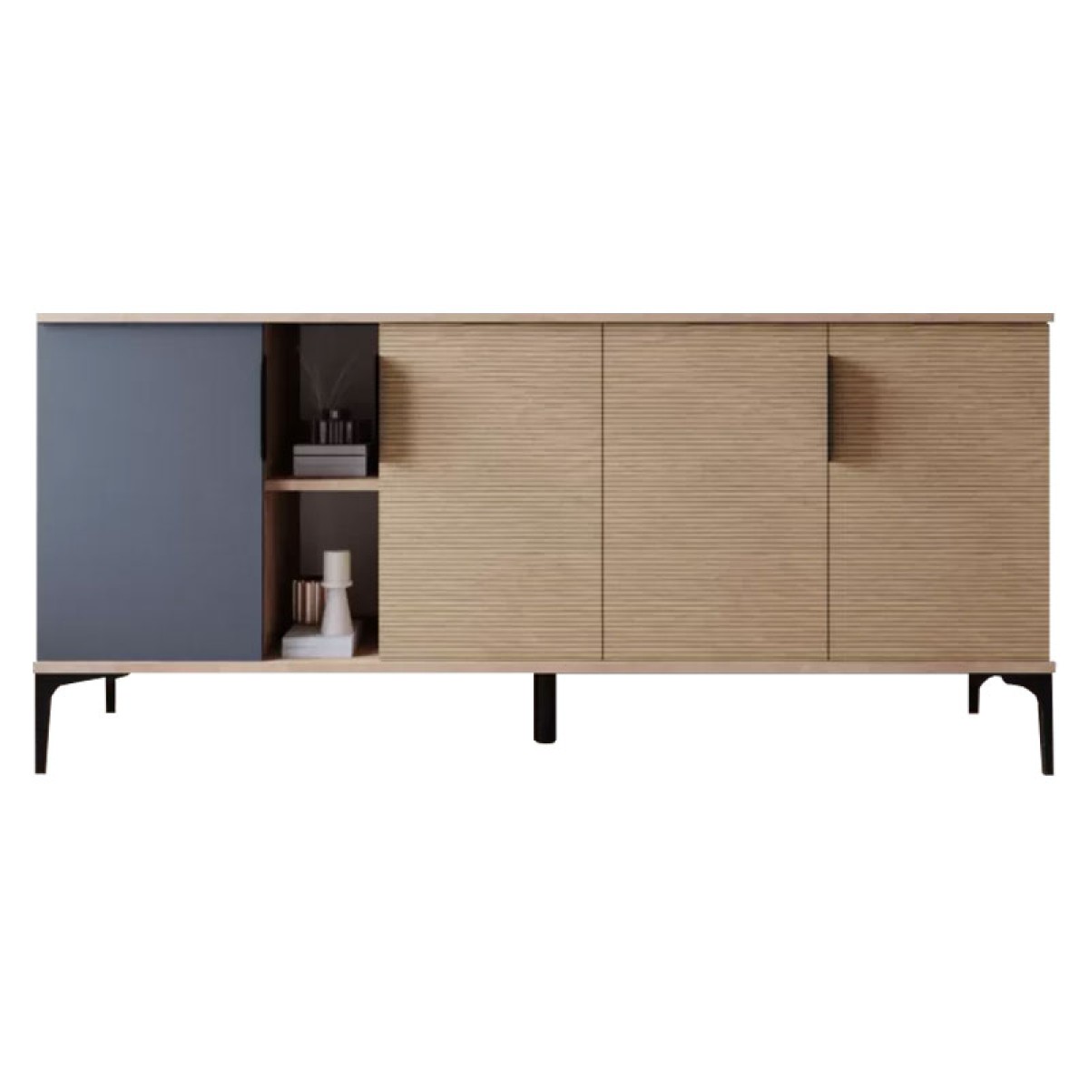 Μπουφές Tajesy pakoworld μελαμίνης ανθρακί-oak 180x40x78εκ Μπουφές Tajesy pakoworld μελαμίνης ανθρακί-oak 180x40x78εκ
