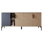 Μπουφές Tajesy pakoworld μελαμίνης ανθρακί-oak 180x40x78εκ Μπουφές Tajesy pakoworld μελαμίνης ανθρακί-oak 180x40x78εκ