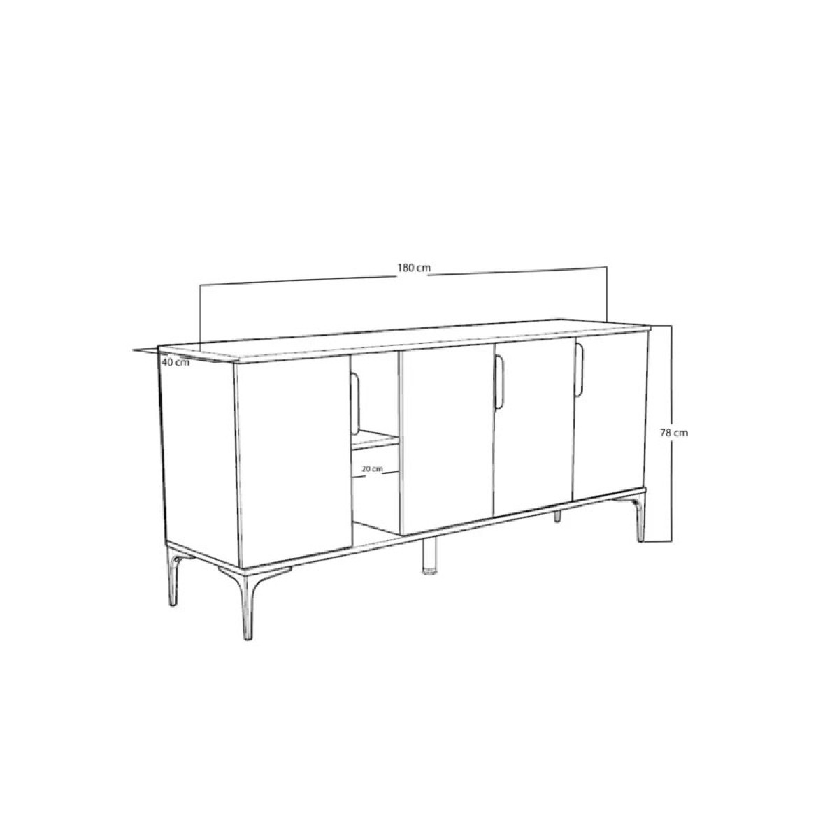 Μπουφές Tajesy pakoworld μελαμίνης oak 180x40x78εκ Μπουφές Tajesy pakoworld μελαμίνης oak 180x40x78εκ