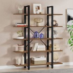 Βιβλιοθήκη Esthon pakoworld καρυδί-μαύρο μέταλλο 120x28x180εκ Βιβλιοθήκη Esthon pakoworld καρυδί-μαύρο μέταλλο 120x28x180εκ