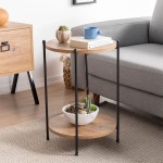 Βοηθητικό τραπέζι Tsouki pakoworld oak-μαύρο Φ40x60εκ Βοηθητικό τραπέζι Tsouki pakoworld oak-μαύρο Φ40x60εκ