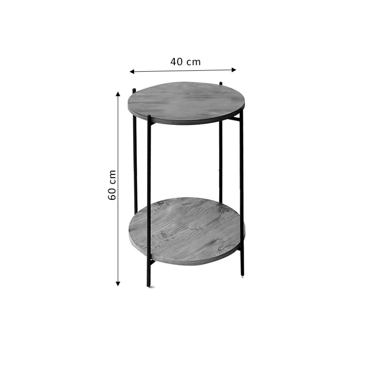 Βοηθητικό τραπέζι Tsouki pakoworld oak-μαύρο Φ40x60εκ Βοηθητικό τραπέζι Tsouki pakoworld oak-μαύρο Φ40x60εκ
