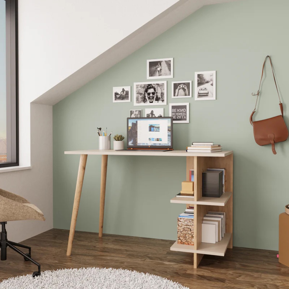 Γραφείο εργασίας Volet pakoworld σε oak- sandstone απόχρωση 114x56x76εκ Γραφείο εργασίας Volet pakoworld σε oak- sandstone απόχρωση 114x56x76εκ