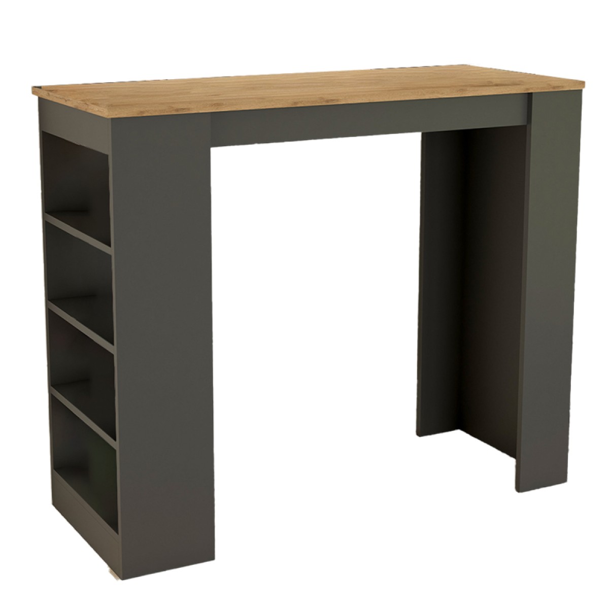 Τραπέζι μπαρ Birma pakoworld σε oak-ανθρακί απόχρωση 120x51.5x102εκ Τραπέζι μπαρ Birma pakoworld σε oak-ανθρακί απόχρωση 120x51.5x102εκ