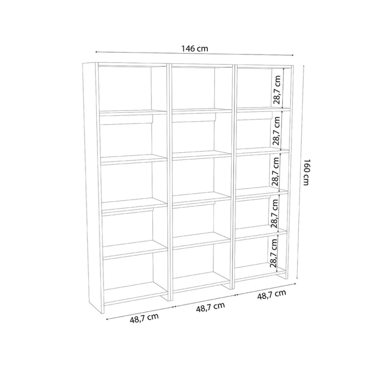 Βιβλιοθήκη Rabuku pakoworld σε λευκή απόχρωση 146x22x160εκ Βιβλιοθήκη Rabuku pakoworld σε λευκή απόχρωση 146x22x160εκ