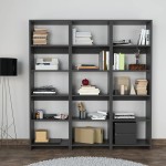 Βιβλιοθήκη Rabuku pakoworld σε ανθρακί απόχρωση 146x22x160εκ Βιβλιοθήκη Rabuku pakoworld σε ανθρακί απόχρωση 146x22x160εκ
