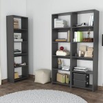 Βιβλιοθήκη Rabuku pakoworld σε ανθρακί απόχρωση 146x22x160εκ Βιβλιοθήκη Rabuku pakoworld σε ανθρακί απόχρωση 146x22x160εκ