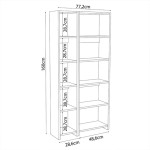Βιβλιοθήκη Alkathi pakoworld σε λευκή απόχρωση 77x22x160εκ Βιβλιοθήκη Alkathi pakoworld σε λευκή απόχρωση 77x22x160εκ