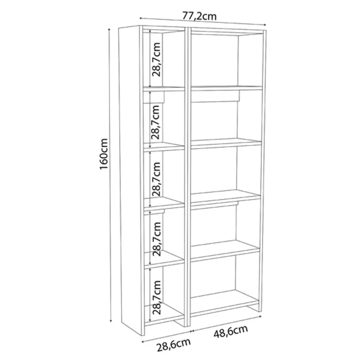 Βιβλιοθήκη Alkathi pakoworld σε ανθρακί απόχρωση 77x22x160εκ Βιβλιοθήκη Alkathi pakoworld σε ανθρακί απόχρωση 77x22x160εκ