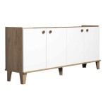 Μπουφές Lethak pakoworld σε oak-λευκή απόχρωση 180x41x78εκ Μπουφές Lethak pakoworld σε oak-λευκή απόχρωση 180x41x78εκ