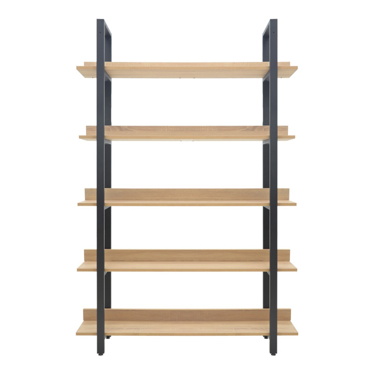 Βιβλιοθήκη Almond pakoworld σε oak-μαύρη απόχρωση 120x29x185εκ Βιβλιοθήκη Almond pakoworld σε oak-μαύρη απόχρωση 120x29x185εκ