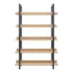 Βιβλιοθήκη Almond pakoworld σε oak-μαύρη απόχρωση 120x29x185εκ Βιβλιοθήκη Almond pakoworld σε oak-μαύρη απόχρωση 120x29x185εκ
