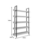 Βιβλιοθήκη Almond pakoworld σε oak-μαύρη απόχρωση 120x29x185εκ Βιβλιοθήκη Almond pakoworld σε oak-μαύρη απόχρωση 120x29x185εκ