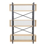 Βιβλιοθήκη Fifer pakoworld σε oak-μαύρη απόχρωση 120x28x185εκ Βιβλιοθήκη Fifer pakoworld σε oak-μαύρη απόχρωση 120x28x185εκ