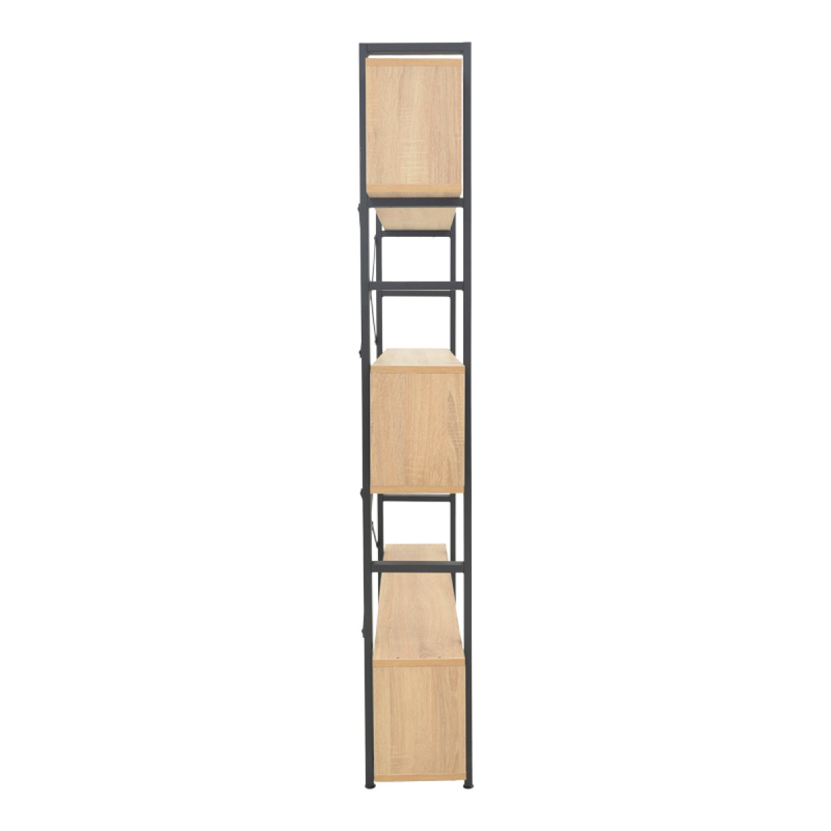 Βιβλιοθήκη Fifer pakoworld σε oak-μαύρη απόχρωση 120x28x185εκ Βιβλιοθήκη Fifer pakoworld σε oak-μαύρη απόχρωση 120x28x185εκ