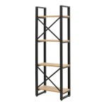 Βιβλιοθήκη Crimson pakoworld σε oak-μαύρη απόχρωση 50x22x150εκ Βιβλιοθήκη Crimson pakoworld σε oak-μαύρη απόχρωση 50x22x150εκ