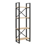 Βιβλιοθήκη Crimson pakoworld σε oak-μαύρη απόχρωση 50x22x150εκ Βιβλιοθήκη Crimson pakoworld σε oak-μαύρη απόχρωση 50x22x150εκ