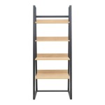 Βιβλιοθήκη Ryder pakoworld σε oak-μαύρη απόχρωση 75x36x185εκ Βιβλιοθήκη Ryder pakoworld σε oak-μαύρη απόχρωση 75x36x185εκ