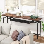Κονσόλα Onole pakoworld σε καρυδί - μαύρο μέταλλο 180x35x82εκ Κονσόλα Onole pakoworld σε καρυδί - μαύρο μέταλλο 180x35x82εκ