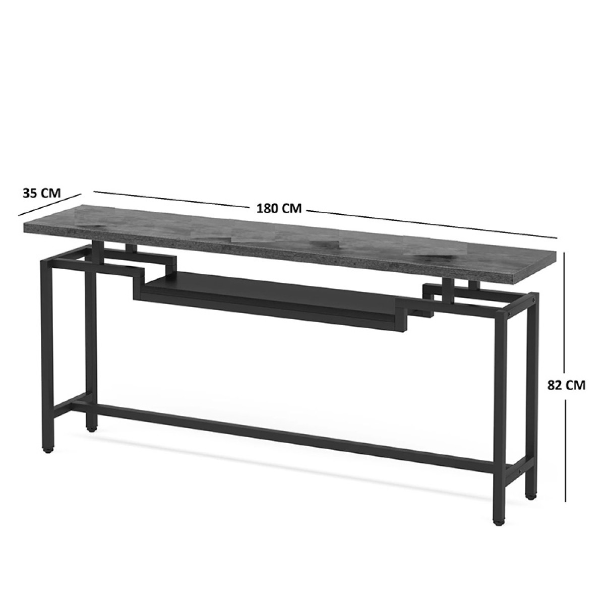 Κονσόλα Onole pakoworld σε καρυδί - μαύρο μέταλλο 180x35x82εκ Κονσόλα Onole pakoworld σε καρυδί - μαύρο μέταλλο 180x35x82εκ
