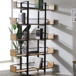 Βιβλιοθήκη Musha pakoworld μέταλλο μαύρο με oak απόχρωση 120x22x185εκ Βιβλιοθήκη Musha pakoworld μέταλλο μαύρο με oak απόχρωση 120x22x185εκ