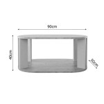 Τραπέζι Solka pakoworld σε oak απόχρωση με ανοιχτό γκρι 90x56x40εκ Τραπέζι Solka pakoworld σε oak απόχρωση με ανοιχτό γκρι 90x56x40εκ
