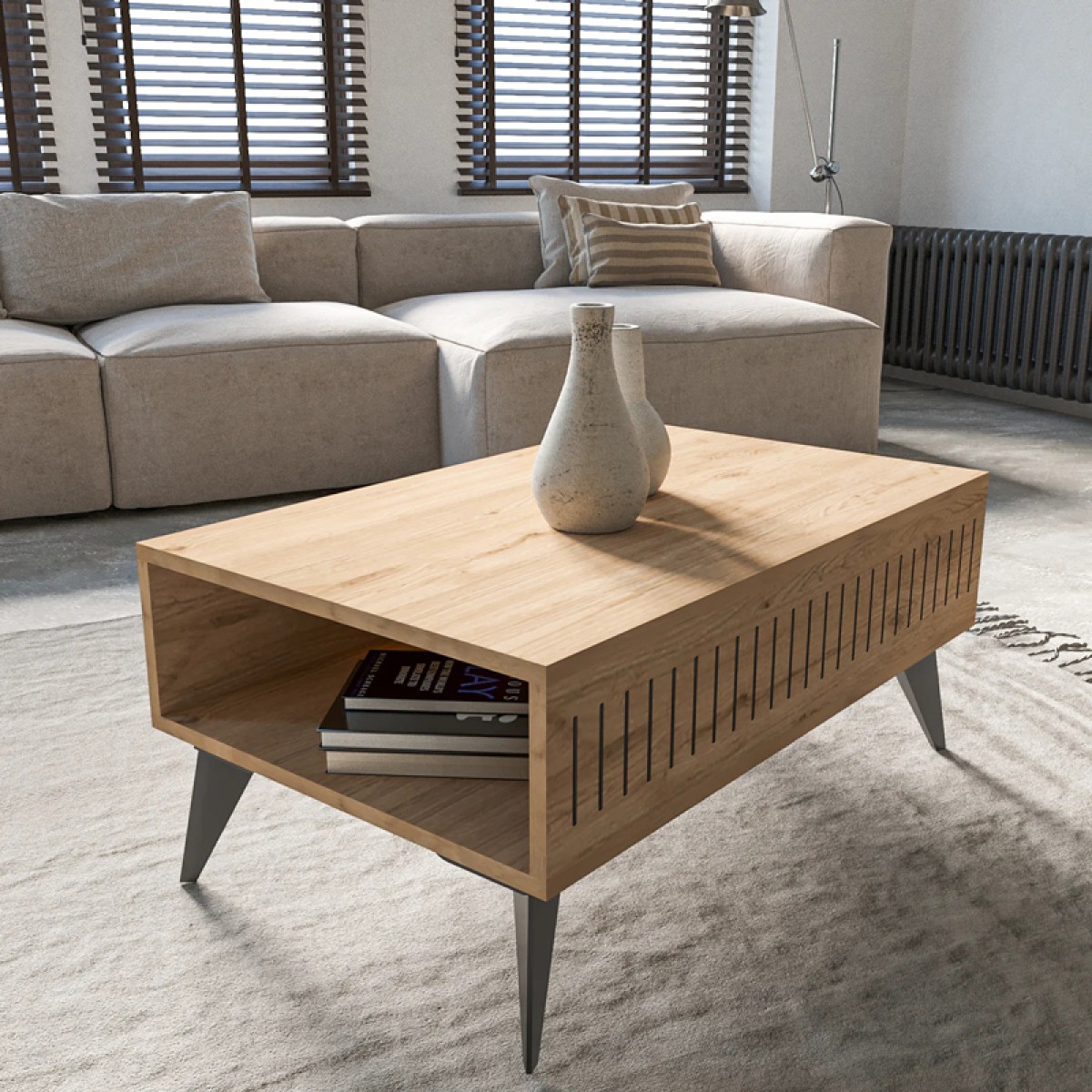 Τραπέζι Marla pakoworld σε oak απόχρωση 90x56x40εκ Τραπέζι Marla pakoworld σε oak απόχρωση 90x56x40εκ