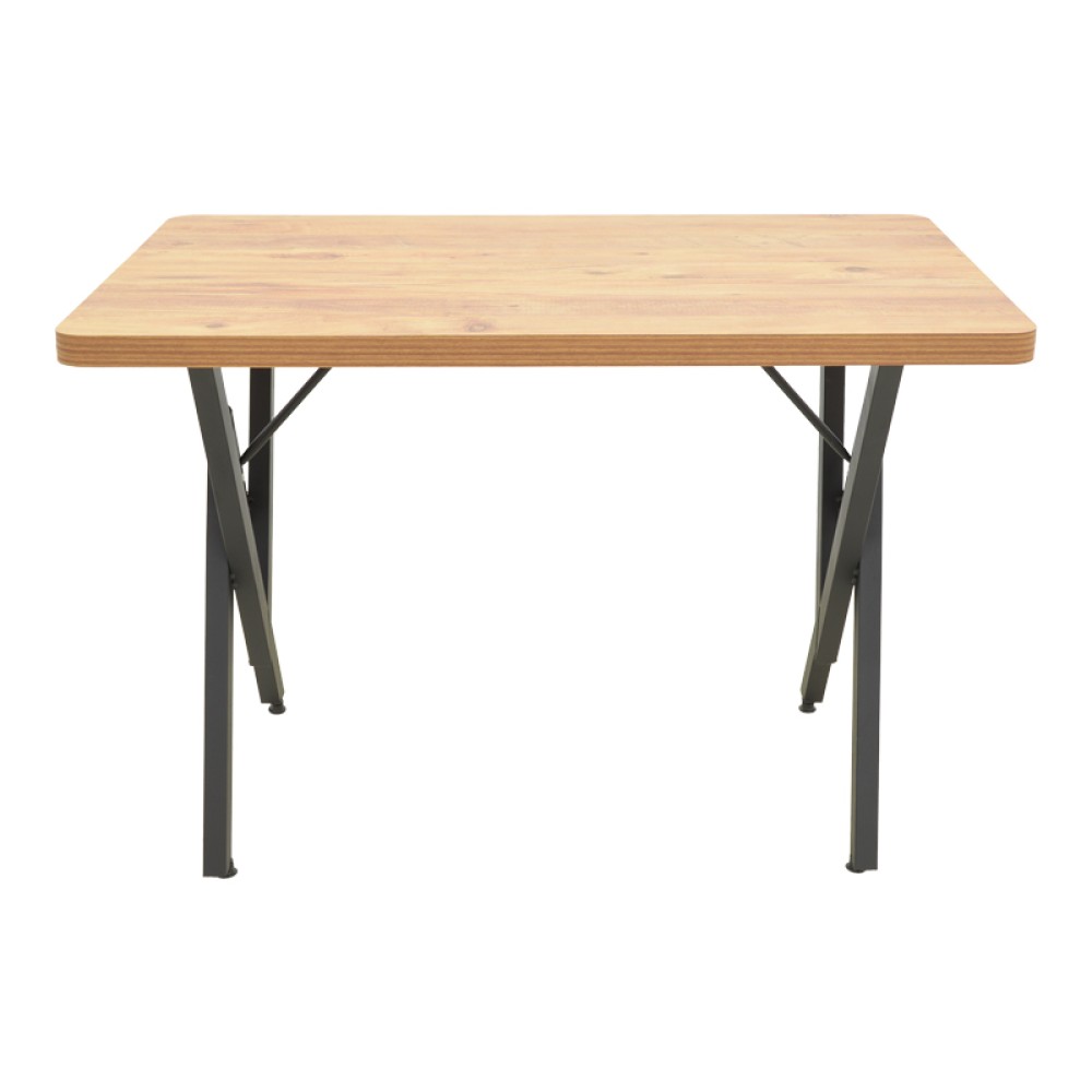 Τραπέζι Vertex pakoworld oak με μαύρα μεταλλικά πόδια 110x70x72εκ