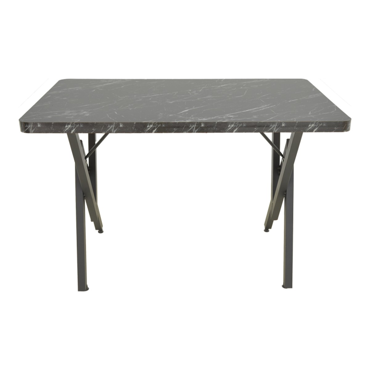 Τραπέζι Vertex pakoworld μαυρο εφέ μαρμάρου με μαύρα μεταλλικά πόδια 110x70x72εκ