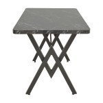 Τραπέζι Vertex pakoworld μαυρο εφέ μαρμάρου με μαύρα μεταλλικά πόδια 110x70x72εκ