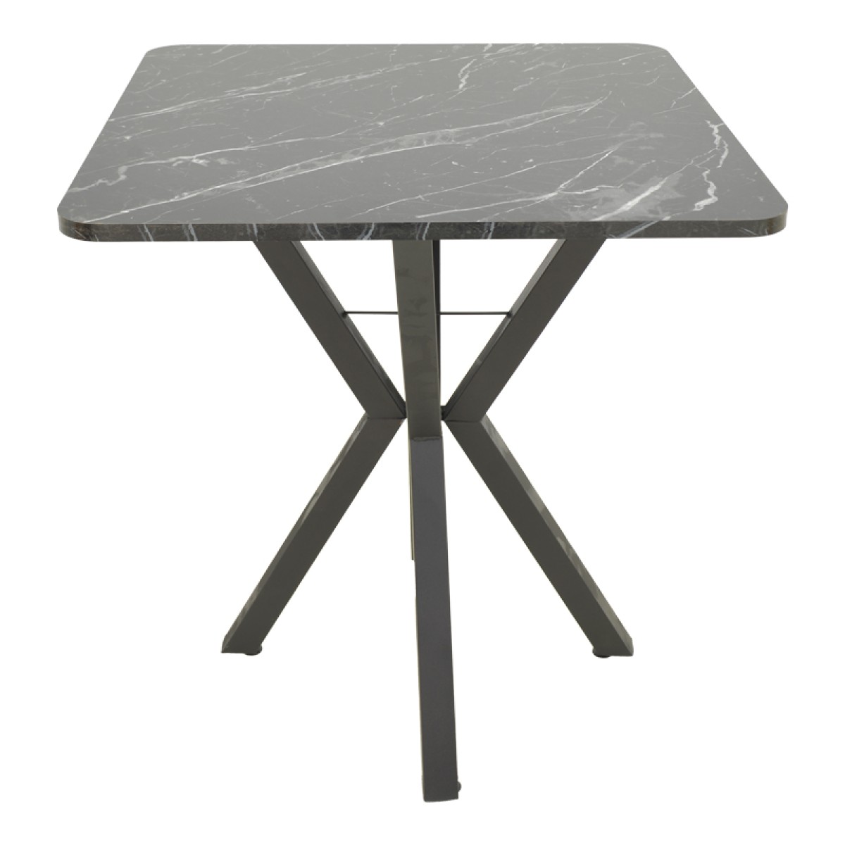 Τραπέζι Arenya pakoworld μαύρο εφε μαρμάρου- μαύρα μεταλλικά πόδια 70x70x72εκ