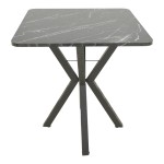 Τραπέζι Arenya pakoworld μαύρο εφε μαρμάρου- μαύρα μεταλλικά πόδια 70x70x72εκ